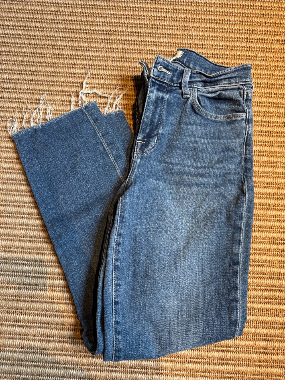L'AGENCE Midwash Blue Straight-Leg Jeans
